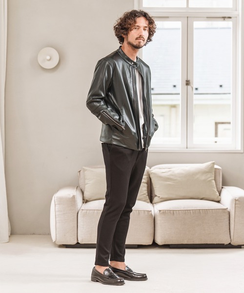 Magine（マージン）の「mj8740- SYNTHETIC LEATHER SINGLE RIDERS JACKET ライダースジャケット（ライダースジャケット・メンズ・チャコール/ブルーグリーン/ブラック・48/44/46）」の6枚目の写真