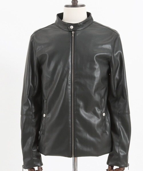 Magine（マージン）の「mj8740- SYNTHETIC LEATHER SINGLE RIDERS JACKET ライダースジャケット（ライダースジャケット・メンズ・チャコール/ブルーグリーン/ブラック・48/44/46）」の18枚目の写真