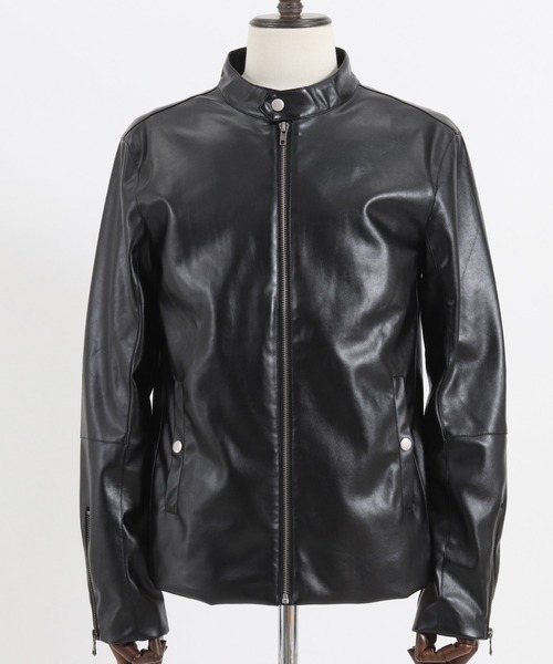 Magine（マージン）の「mj8740- SYNTHETIC LEATHER SINGLE RIDERS JACKET ライダースジャケット（ライダースジャケット・メンズ・チャコール/ブルーグリーン/ブラック・48/44/46）」の16枚目の写真