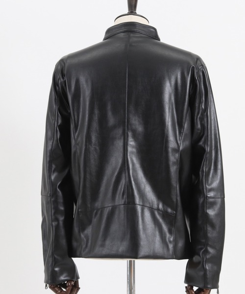 Magine（マージン）の「mj8740- SYNTHETIC LEATHER SINGLE RIDERS JACKET ライダースジャケット（ライダースジャケット・メンズ・チャコール/ブルーグリーン/ブラック・48/44/46）」の21枚目の写真