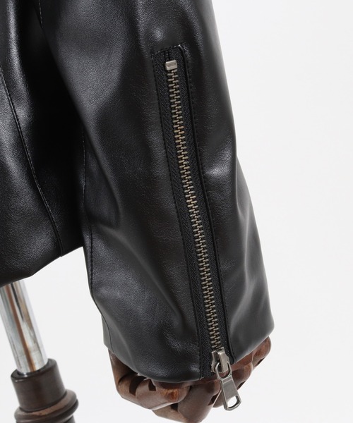 Magine（マージン）の「mj8740- SYNTHETIC LEATHER SINGLE RIDERS JACKET ライダースジャケット（ライダースジャケット・メンズ・チャコール/ブルーグリーン/ブラック・48/44/46）」の11枚目の写真