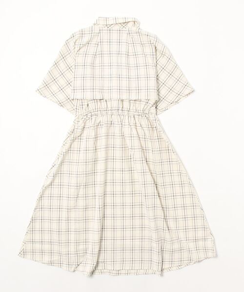axes femme POETIQUE（アクシーズファムポエティック）の「イレヘムケープシャツ風ＯＰ（ワンピース・レディース・ブラウン/キナリ/チャコール・MEDIUM）」の4枚目の写真