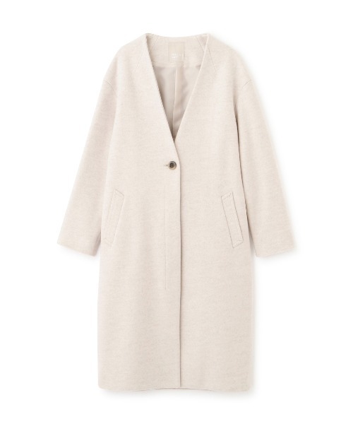 FREE'S MART（フリーズマート）の「◆ジャージメルトンノーカラーコート（ノーカラーコート・レディース・グリーン/ブラック/ブラウン系その他/ベージュ系その他・MEDIUM/SMALL）」の3枚目の写真