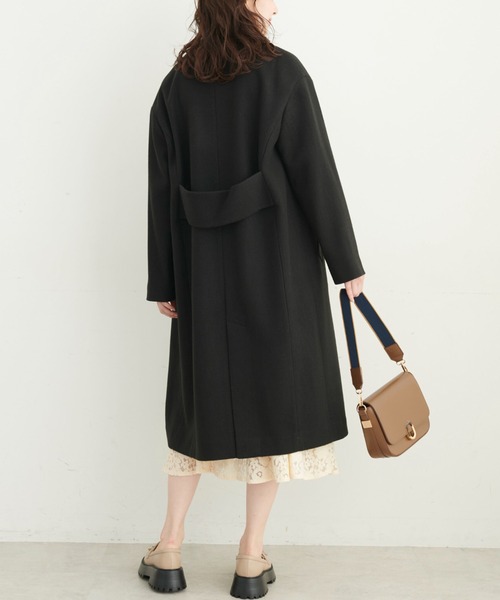 FREE'S MART（フリーズマート）の「◆ジャージメルトンノーカラーコート（ノーカラーコート・レディース・グリーン/ブラック/ブラウン系その他/ベージュ系その他・MEDIUM/SMALL）」の16枚目の写真