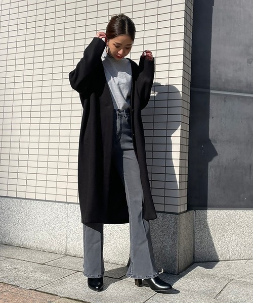 FREE'S MART（フリーズマート）の「◆ジャージメルトンノーカラーコート（ノーカラーコート・レディース・グリーン/ブラック/ブラウン系その他/ベージュ系その他・MEDIUM/SMALL）」の18枚目の写真