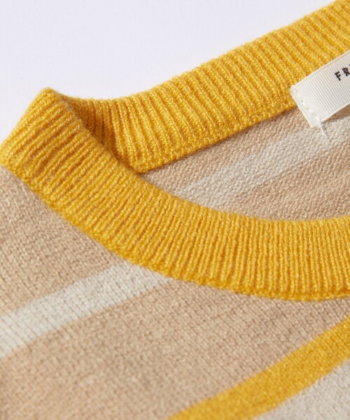 FREAK'S STORE（フリークスストア）の「【WEB限定】マルチボーダーニットロングスリーブTシャツ（ニット/セーター・レディース・ブラウン/イエロー/グリーン/ネイビー・ﾌﾘ-）」の19枚目の写真