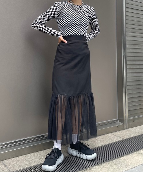 Narcissus（ナルシス）の「【Narcissus】チュールマーメイドスカート（スカート・レディース・ブラック/グリーン・FREE）」の14枚目の写真