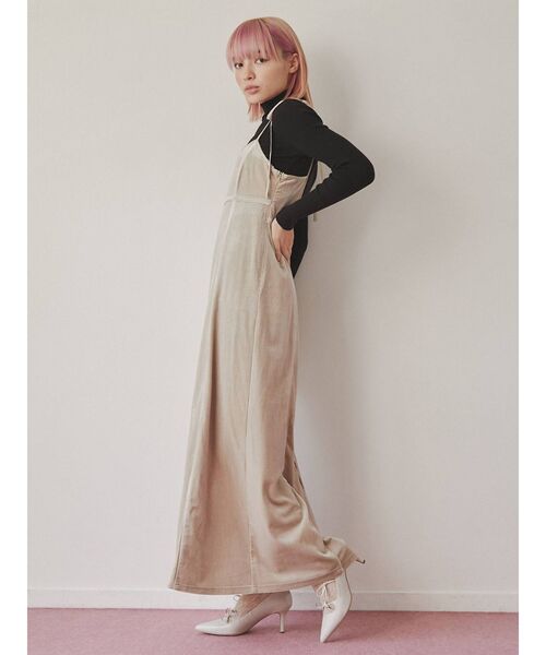 merry jenny（メリージェニー）の「ribbonベロアキャミワンピース（ワンピース・レディース・ボルドー/アイボリー/ブラック・FREE）」の9枚目の写真