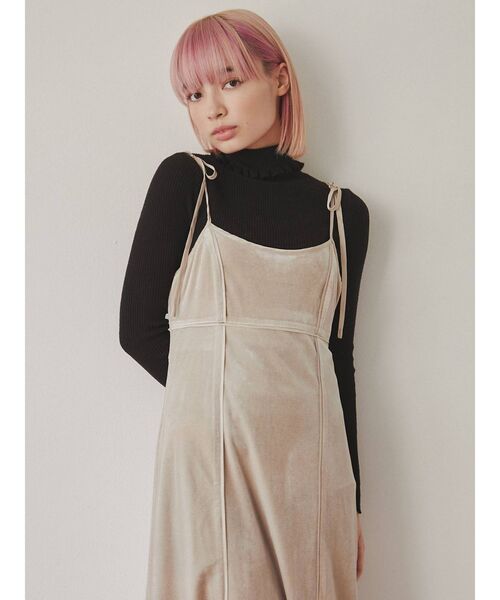 merry jenny（メリージェニー）の「ribbonベロアキャミワンピース（ワンピース・レディース・ボルドー/アイボリー/ブラック・FREE）」の13枚目の写真