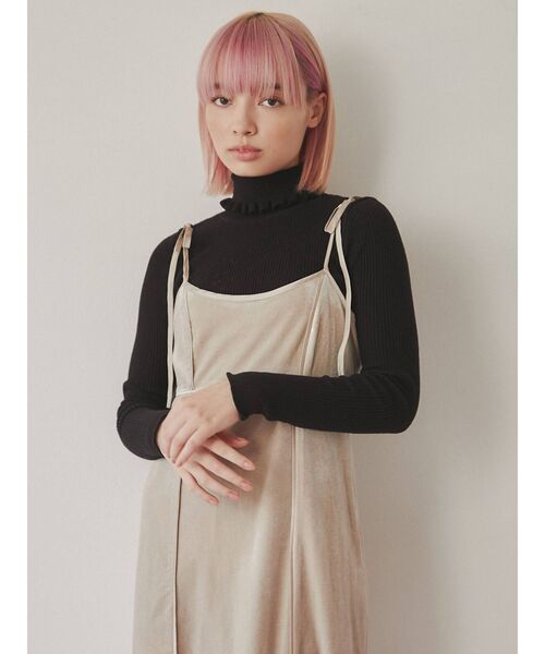 merry jenny（メリージェニー）の「ribbonベロアキャミワンピース（ワンピース・レディース・ボルドー/アイボリー/ブラック・FREE）」の14枚目の写真