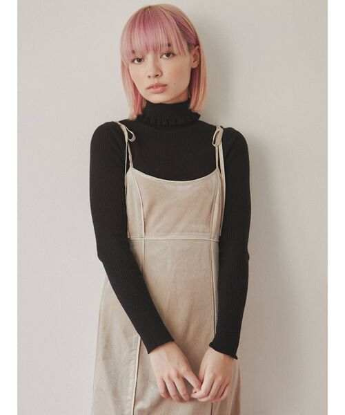 merry jenny（メリージェニー）の「ribbonベロアキャミワンピース（ワンピース・レディース・ボルドー/アイボリー/ブラック・FREE）」の15枚目の写真