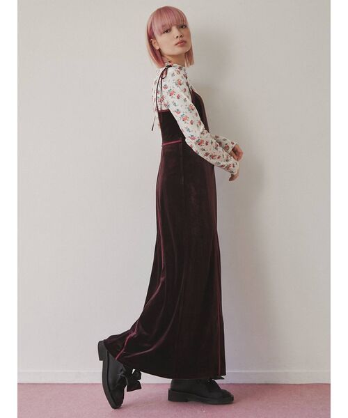 merry jenny（メリージェニー）の「ribbonベロアキャミワンピース（ワンピース・レディース・ボルドー/アイボリー/ブラック・FREE）」の20枚目の写真
