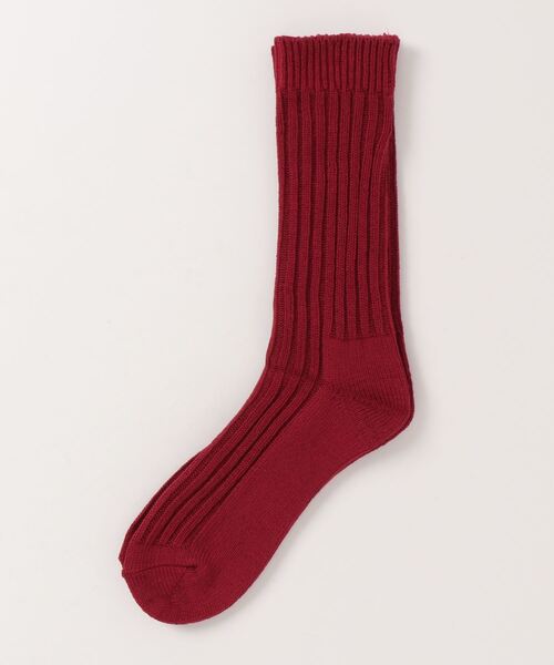 Samansa Mos2（サマンサ モスモス）の「プレーンリブソックス（ソックス/靴下・レディース・ベージュ/レッド/オレンジ/グリーン・ﾌﾘ-）」の4枚目の写真