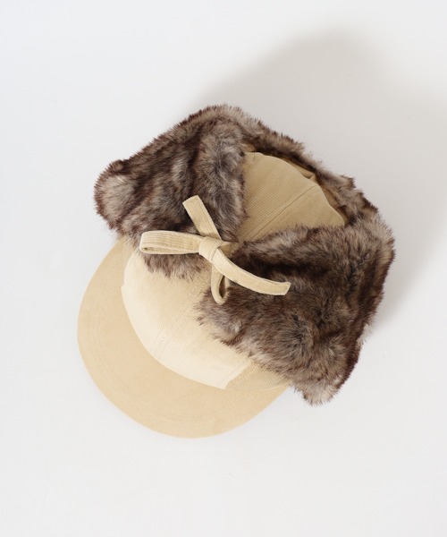 Sense of Grace（センスオブグレース）の「FLIGHT CAP エコファー使い コーデュロイ フライトキャップ（キャップ・メンズ・アイボリー/ブラウン/ベージュ/ブラック・FREE）」の13枚目の写真