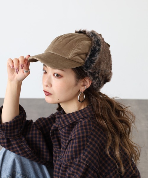 Sense of Grace（センスオブグレース）の「FLIGHT CAP エコファー使い コーデュロイ フライトキャップ（キャップ・メンズ・アイボリー/ブラウン/ベージュ/ブラック・FREE）」の21枚目の写真