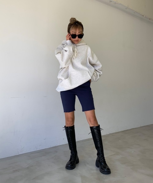 SHAGGIE(シャギー)の「バックメッセージプリントオーバー裏起毛パーカー(パーカー・レディース・グレー/ブルー/ピンク・FREE)」の22枚目の写真