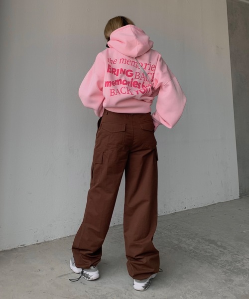 SHAGGIE(シャギー)の「バックメッセージプリントオーバー裏起毛パーカー(パーカー・レディース・グレー/ブルー/ピンク・FREE)」の20枚目の写真