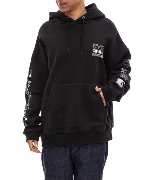 RVCA(ルーカ)の「RVCA メンズ WHITE NOISE HOODIE パーカー【2022年秋冬モデル】/ルーカプルオーバーパーカー(パーカー・メンズ・ベージュ/パープル/ブラック・MEDIUM/SMALL/LARGE)」の4枚目の写真