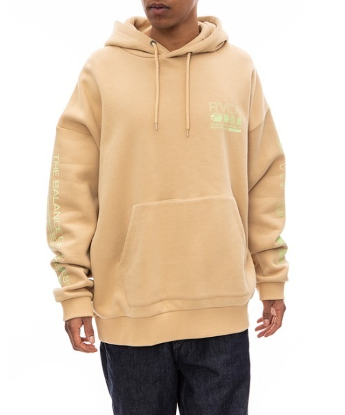 RVCA(ルーカ)の「RVCA メンズ WHITE NOISE HOODIE パーカー【2022年秋冬モデル】/ルーカプルオーバーパーカー(パーカー・メンズ・ベージュ/パープル/ブラック・MEDIUM/SMALL/LARGE)」の6枚目の写真