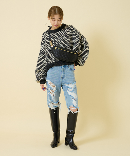 スピック&スパン　ハンドニット　ローゲージ　プルオーバー　ニット Spick & Span（スピックアンドスパン）の「ローゲージニットVネック