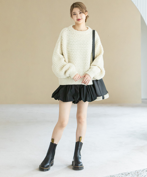 U by SPICK&SPAN SELECT(ユーバイスピックアンドスパンセレクト)の「【NEPAL HAND KNIT/ネパールハンドニット】別注 クロップド プルオーバー(ニット/セーター・レディース・ホワイト/ブラック系その他・FREE)」の12枚目の写真