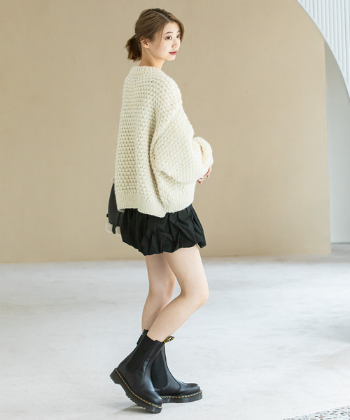 U by SPICK&SPAN SELECT(ユーバイスピックアンドスパンセレクト)の「【NEPAL HAND KNIT/ネパールハンドニット】別注 クロップド プルオーバー(ニット/セーター・レディース・ホワイト/ブラック系その他・FREE)」の14枚目の写真