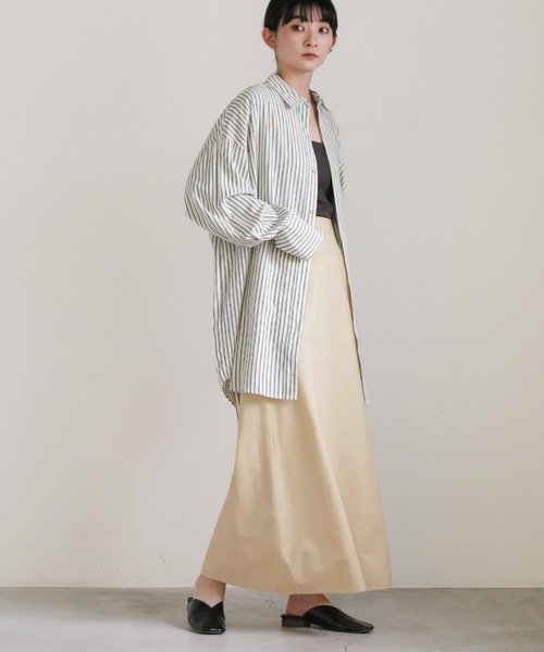 select MOCA(セレクトモカ)の「ロングセミフレアスカート(スカート・レディース・アイボリー/ブラック/アッシュブラウン・SMALL/MEDIUM)」の7枚目の写真