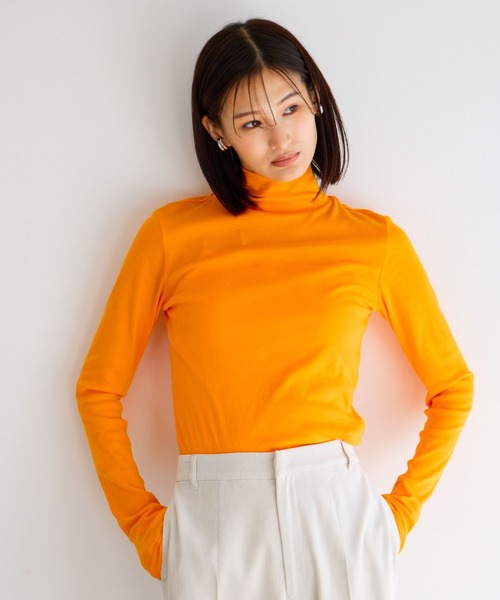 LOWRYS FARM（ローリーズファーム）の「フライスカラータートル　345977（Tシャツ/カットソー・レディース・ブラック/ホワイト/オレンジ/グリーン/ブラウン/オレンジ系その他/ブラック系その他/ホワイト系その他/ブルー/イエロー・FREE）」の10枚目の写真