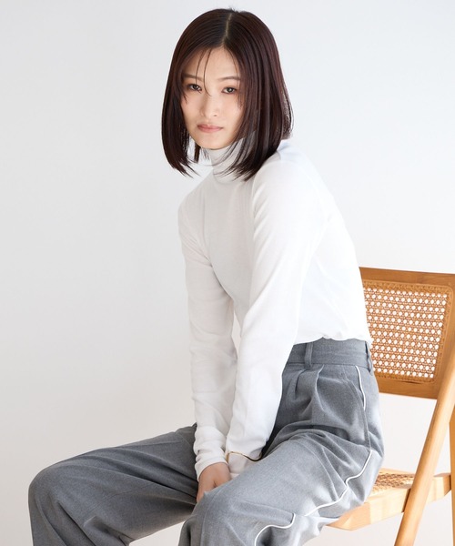 LOWRYS FARM（ローリーズファーム）の「フライスカラータートル　345977（Tシャツ/カットソー・レディース・ブラック/ホワイト/オレンジ/グリーン/ブラウン/オレンジ系その他/ブラック系その他/ホワイト系その他/ブルー/イエロー・FREE）」の11枚目の写真