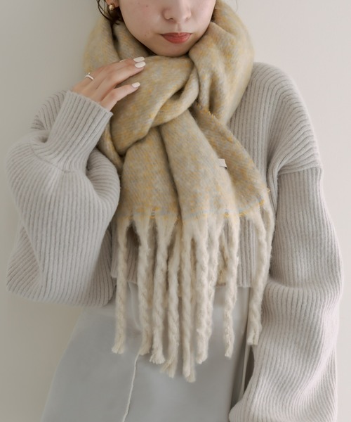 mystic(ミスティック)の「MIX BIGストール(マフラー・レディース・イエロー/パープル・ONE SIZE)」の2枚目の写真