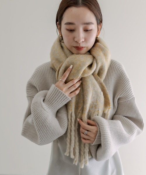 mystic(ミスティック)の「MIX BIGストール(マフラー・レディース・イエロー/パープル・ONE SIZE)」の5枚目の写真