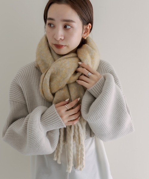 mystic(ミスティック)の「MIX BIGストール(マフラー・レディース・イエロー/パープル・ONE SIZE)」の7枚目の写真