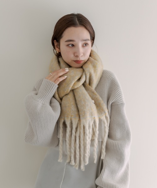 mystic(ミスティック)の「MIX BIGストール(マフラー・レディース・イエロー/パープル・ONE SIZE)」の9枚目の写真