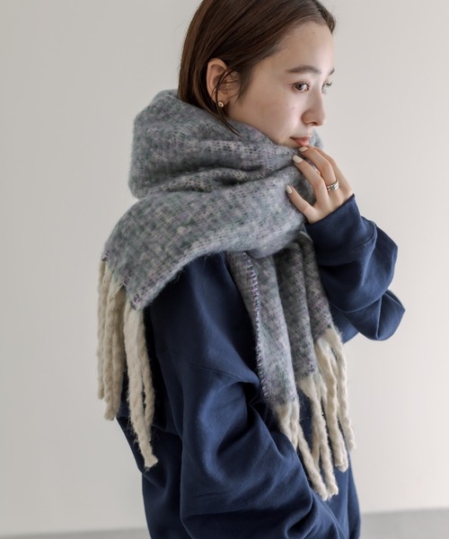 mystic(ミスティック)の「MIX BIGストール(マフラー・レディース・イエロー/パープル・ONE SIZE)」の3枚目の写真