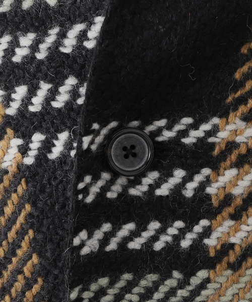 JOURNAL STANDARD（ジャーナルスタンダード）の「Wool Roving ビッグチェックストール（ストール/ショール・メンズ・ブラック/カーキ・FREE）」の9枚目の写真