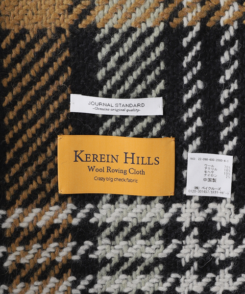 JOURNAL STANDARD（ジャーナルスタンダード）の「Wool Roving ビッグチェックストール（ストール/ショール・メンズ・ブラック/カーキ・FREE）」の10枚目の写真
