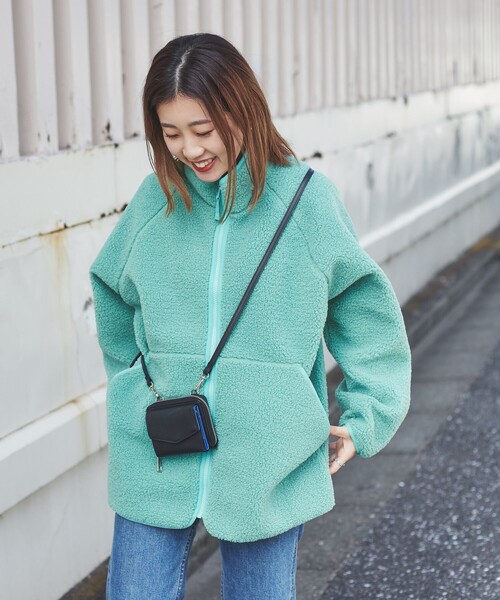 coen（コーエン）の「ボアブルゾン（ブルゾン・レディース・オフホワイト/グレー/ライム・M/L）」の13枚目の写真