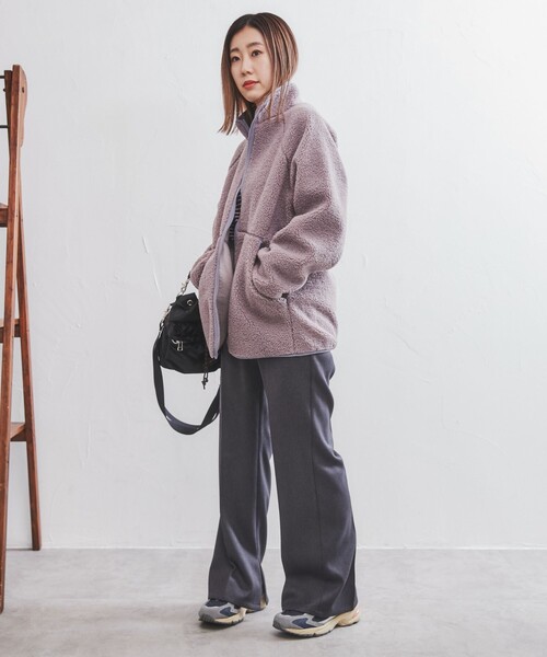 coen（コーエン）の「ボアブルゾン（ブルゾン・レディース・オフホワイト/グレー/ライム・M/L）」の19枚目の写真