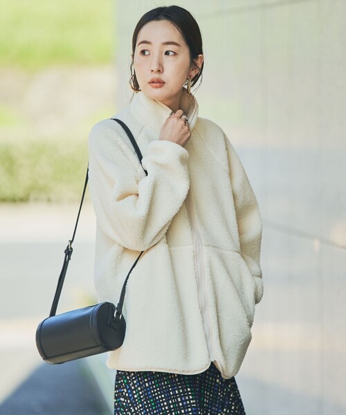 coen（コーエン）の「ボアブルゾン（ブルゾン・レディース・オフホワイト/グレー/ライム・M/L）」の20枚目の写真