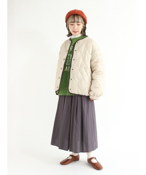 Samansa Mos2（サマンサ モスモス）の「リバーシブルフリースブルゾン（ブルゾン・レディース・ベージュ/カーキ/チャコール/キナリ・ﾌﾘ-）」の12枚目の写真