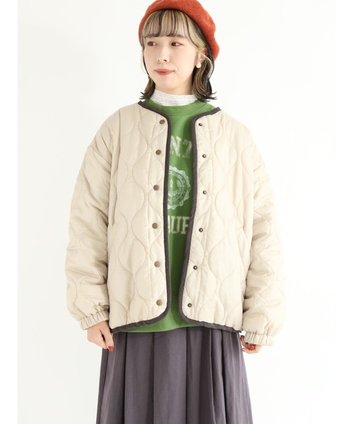 Samansa Mos2（サマンサ モスモス）の「リバーシブルフリースブルゾン（ブルゾン・レディース・ベージュ/カーキ/チャコール/キナリ・ﾌﾘ-）」の15枚目の写真