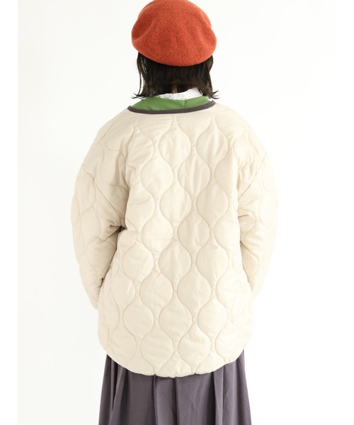 Samansa Mos2（サマンサ モスモス）の「リバーシブルフリースブルゾン（ブルゾン・レディース・ベージュ/カーキ/チャコール/キナリ・ﾌﾘ-）」の9枚目の写真