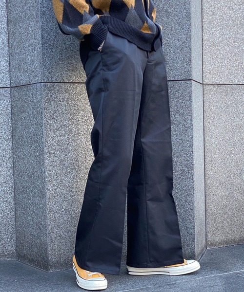 kutir（クティール）の「ワイドフレアパンツ（スラックス・メンズ・ブルー/ブラック・SMALL/MEDIUM/LARGE）」の2枚目の写真