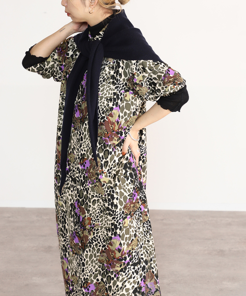 VERMEIL par iena レオパード柄シャツワンピース VERMEIL par iena（ヴェルメイユパーイエナ）の「レオパードフラワー