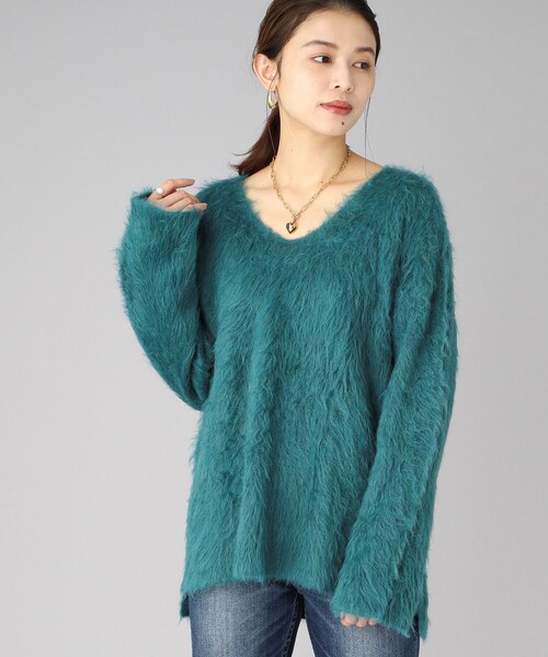 【TORRAZZODONNA】リバーシブルフェザーヤーンVネックトップス