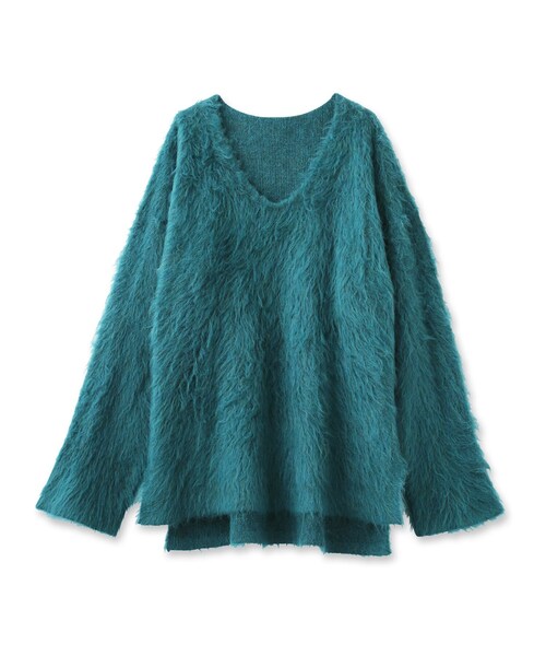 【TORRAZZODONNA】リバーシブルフェザーヤーンVネックトップス