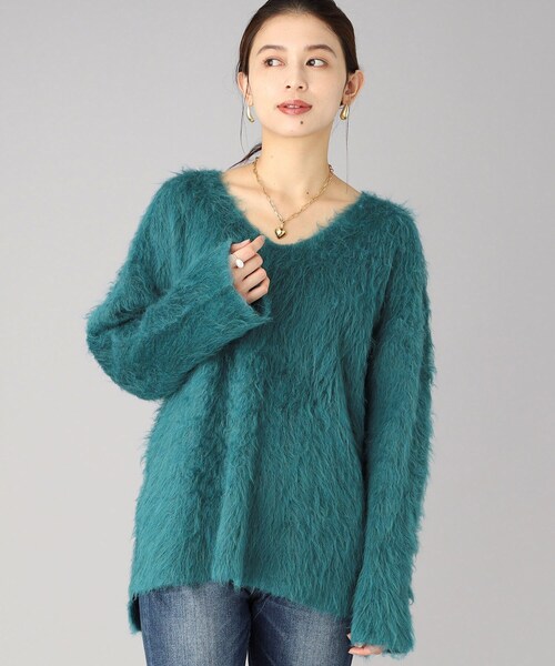 【TORRAZZODONNA】リバーシブルフェザーヤーンVネックトップス