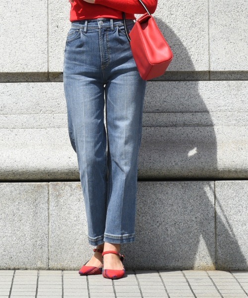 JENNE(ジェンヌ)の「センタープレス JENNEデニムパンツ(デニムパンツ・レディース・ブルー・SMALL/MEDIUM/LARGE/X-SMALL)」の9枚目の写真