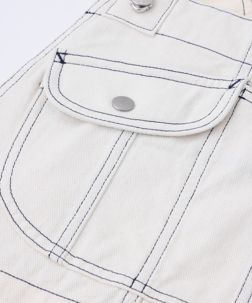 MILKFED.(ミルクフェド)の「DENIM OVERALLS(サロペット/オーバーオール・レディース・オフホワイト/ブラック/ライトインディゴブルー・S/M)」の13枚目の写真