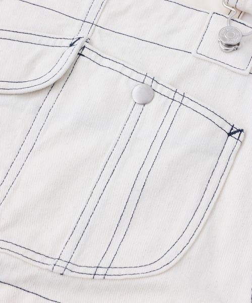 MILKFED.(ミルクフェド)の「DENIM OVERALLS(サロペット/オーバーオール・レディース・オフホワイト/ブラック/ライトインディゴブルー・S/M)」の11枚目の写真